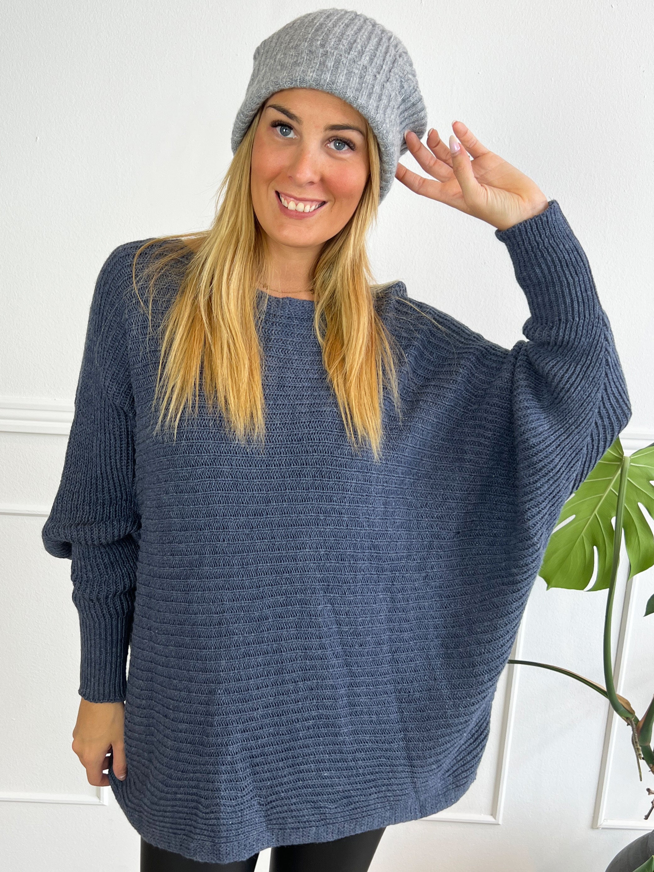 Gabbi - Oversized strik med flagermusærmer